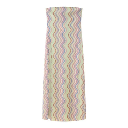 2026 Dress For Women Summer Chic Print Mesh Sleeveless Sexy Side Slit Slim Dresses Wild Beach Resort Style Woman Dress