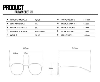 DOHOHDO 2025 Fashion Square Sunglasses Women New Retro Black Brown Thick Frame Pilot Sun Glasses Woman Chic Polygon Shades UV400