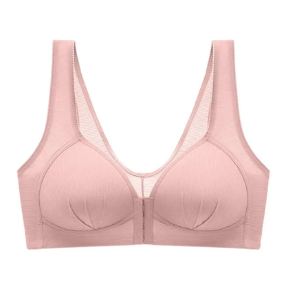 WTEMPO Plus Size Thin Non-steel Ring Front Buckle Cotton Bra Gathered Comfortable Underwear Soft Collection lingerie