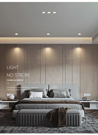 Recessed Anti-glare LED COB Downlight 18W 24W Dimmable 85-265V Ceiling Lamp Spot Light 12W 15W Home Living Room Bedroom Lighting