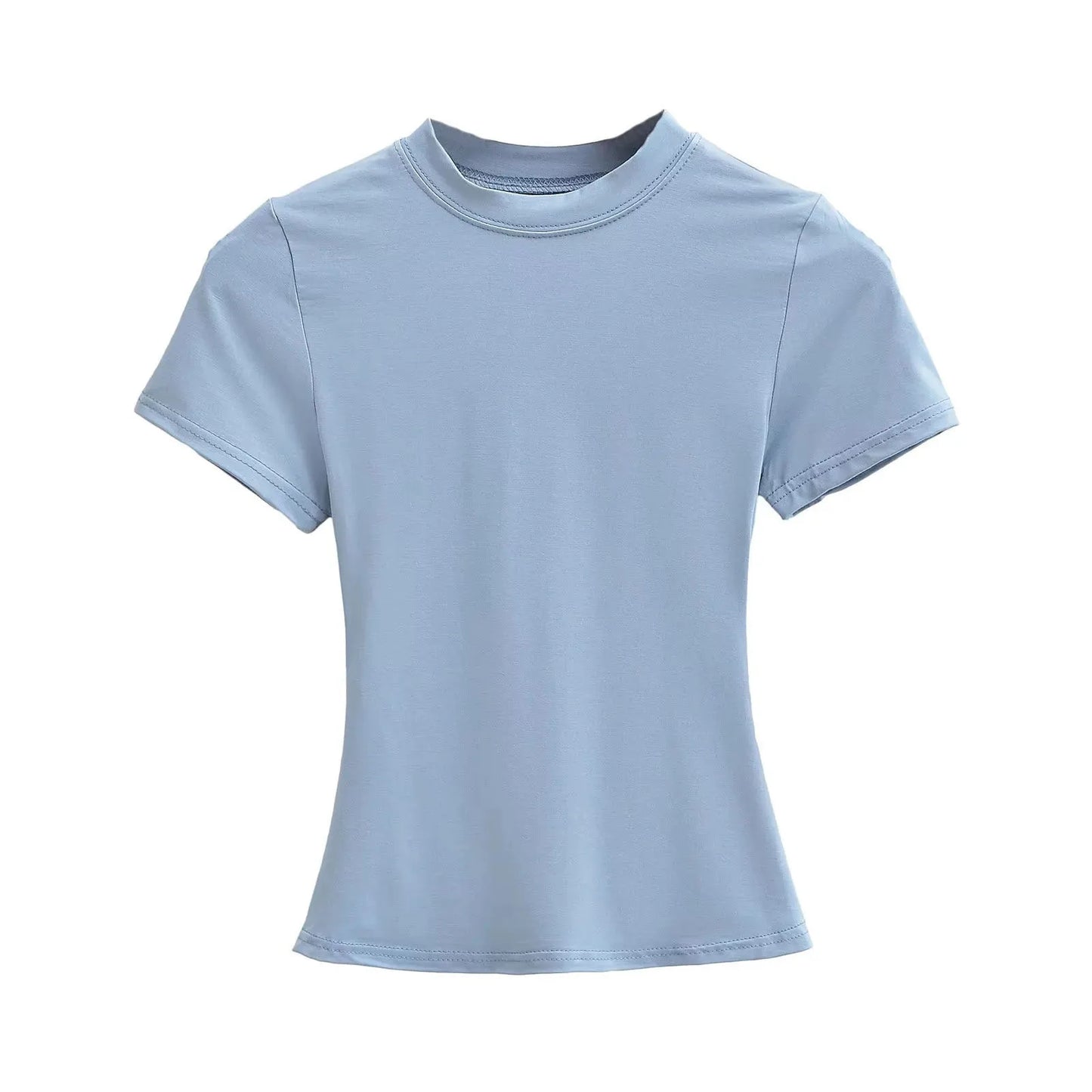 Slim Fit Solid Color Women's Casual T-shirt Short Sleeve Fashion Trend Y2K Top High Quality 2026 New Arrival