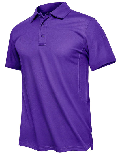 TACVASEN Summer Polo Tee Shirts Men's Short Sleeve Quick Dry T-shirt Breathable Work Shirt Fishing Hiking Golf Polos Top Man