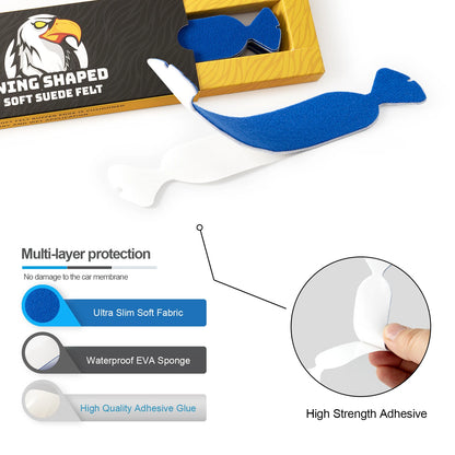 FOSHIO 10pcs/Box Soft Suede Felt Buffer Tools Wrapping Car Vinyl Squeegee Applicator Carbon Film Tinting Scraper Edge Protector