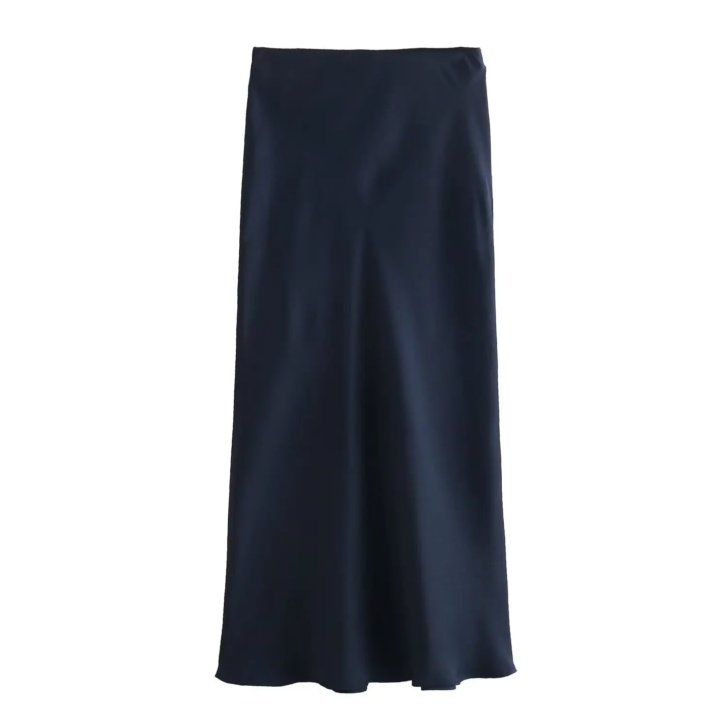 2026 New Women's European And American Style Fashion Silk Satin Texture High Waist Skirt Street Style Elegant Mid-length Skirt