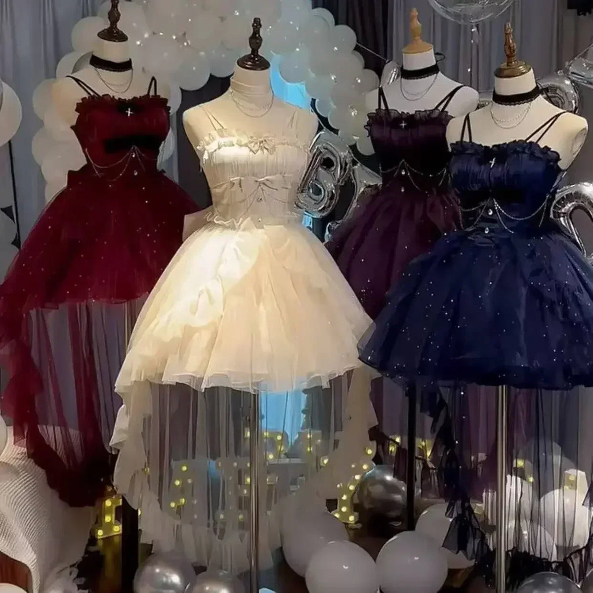 Kawaii Lace Bow Mini Dress