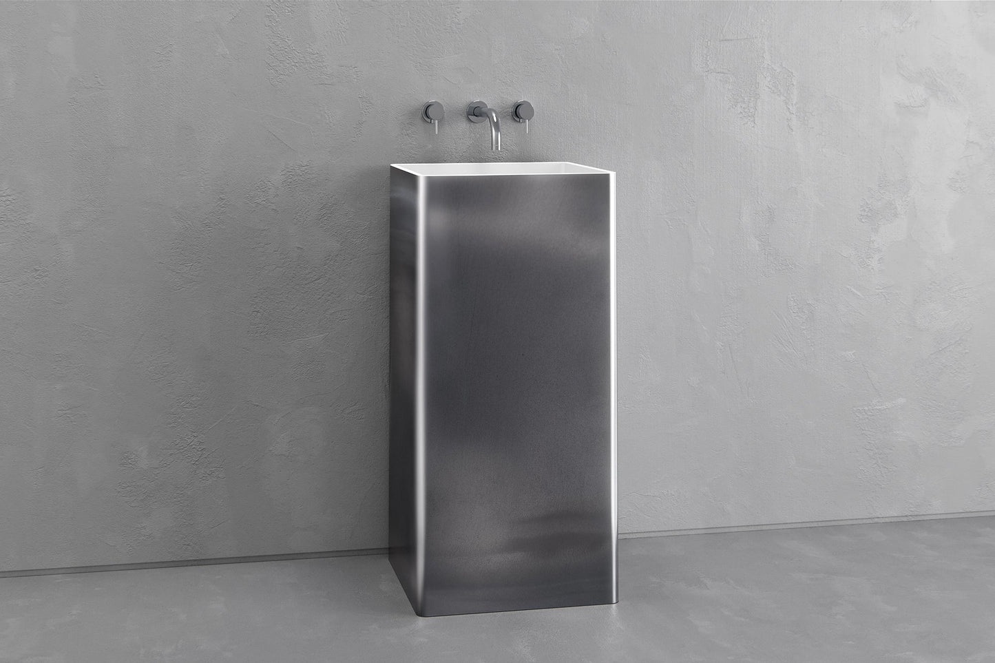 Square pedestal sink