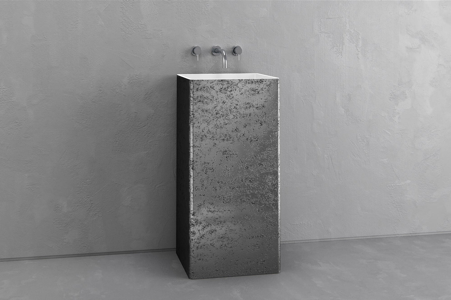Square pedestal sink