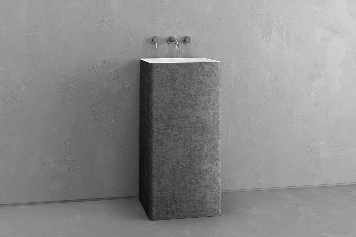Square pedestal sink