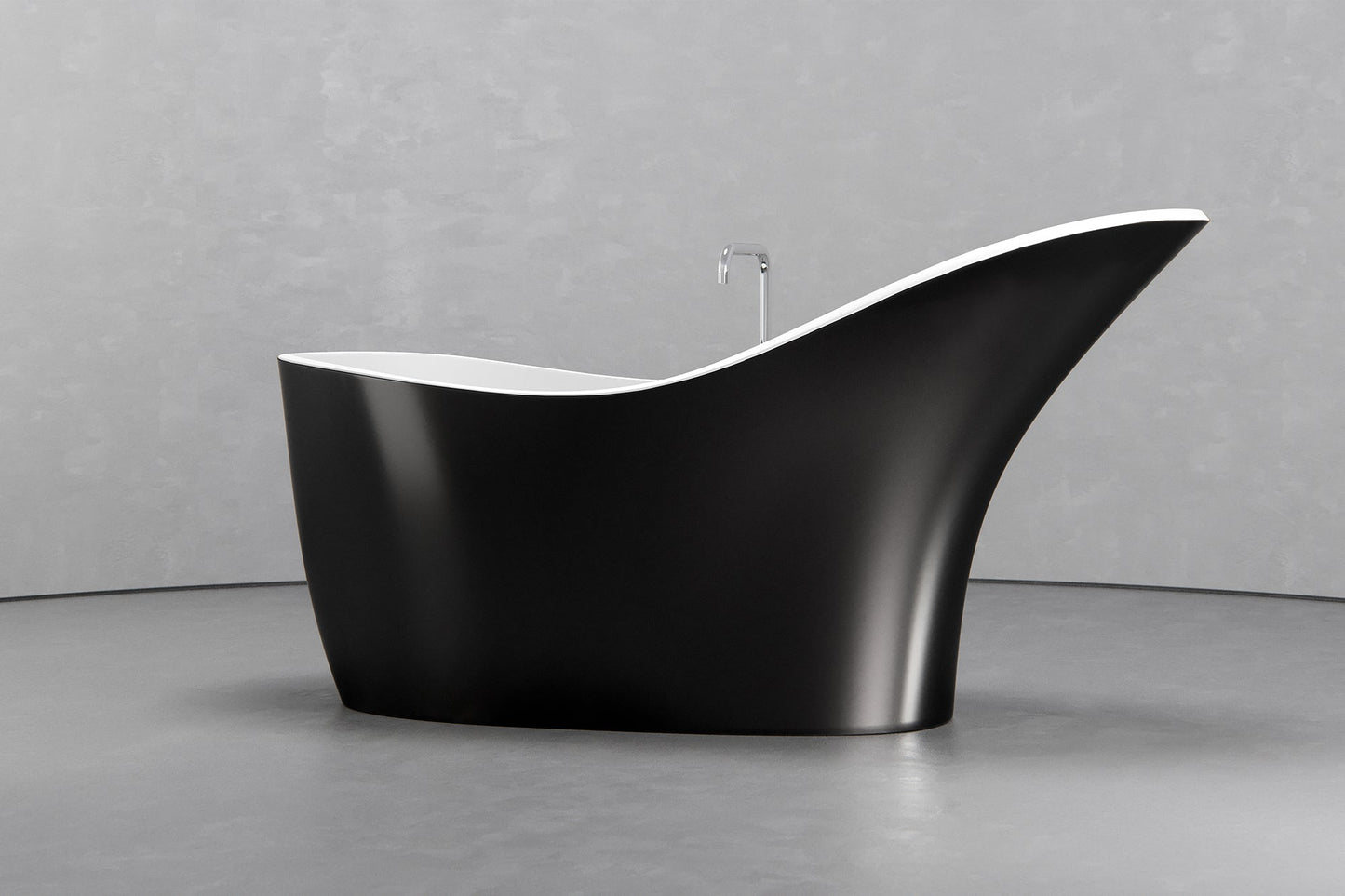 Freestanding slipper shape bathtub