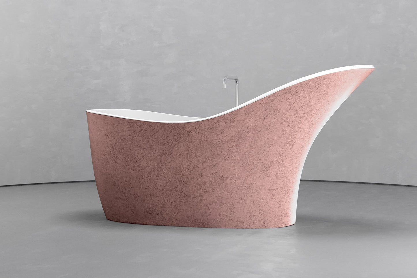 Freestanding slipper shape bathtub