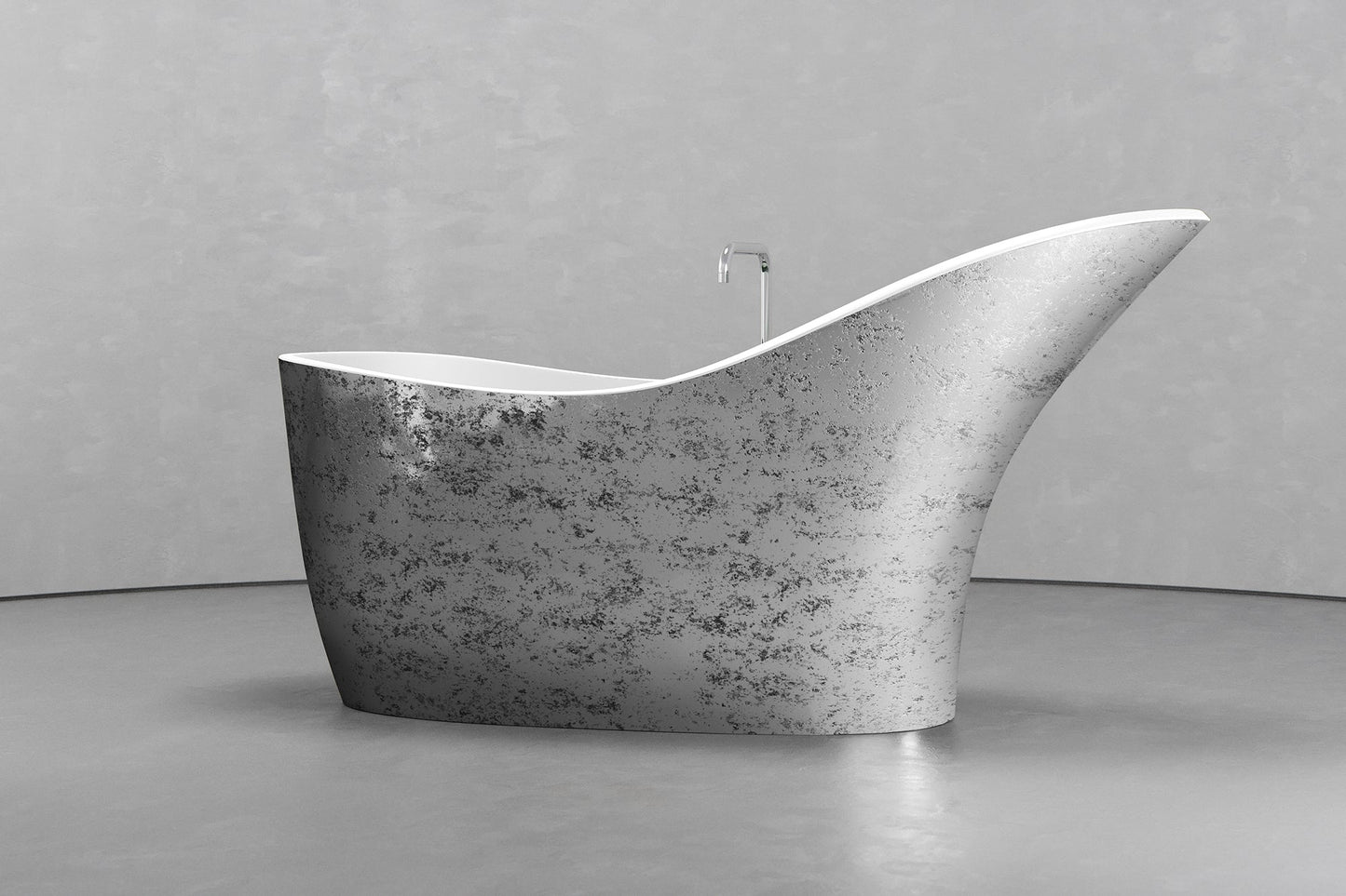 Freestanding slipper shape bathtub