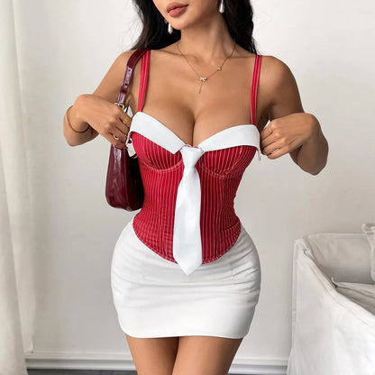 Phantasy Sexy Strap Red Corset Vest Women Fashion Black Backless Crop Top Lady Night Club Dress up 2026 Summer Women Clothes