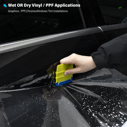 FOSHIO 10pcs/Box Soft Suede Felt Buffer Tools Wrapping Car Vinyl Squeegee Applicator Carbon Film Tinting Scraper Edge Protector