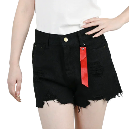 3pcs Women's High Waist Denim Shorts 2025 Summer Black Blue White Hot Pants Ripped Jeans Shorts Woman Short Trousers Streetwear