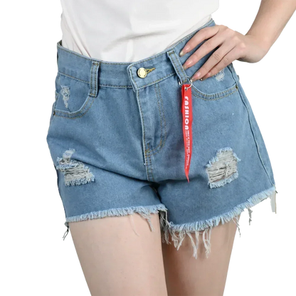 3pcs Women's High Waist Denim Shorts 2025 Summer Black Blue White Hot Pants Ripped Jeans Shorts Woman Short Trousers Streetwear