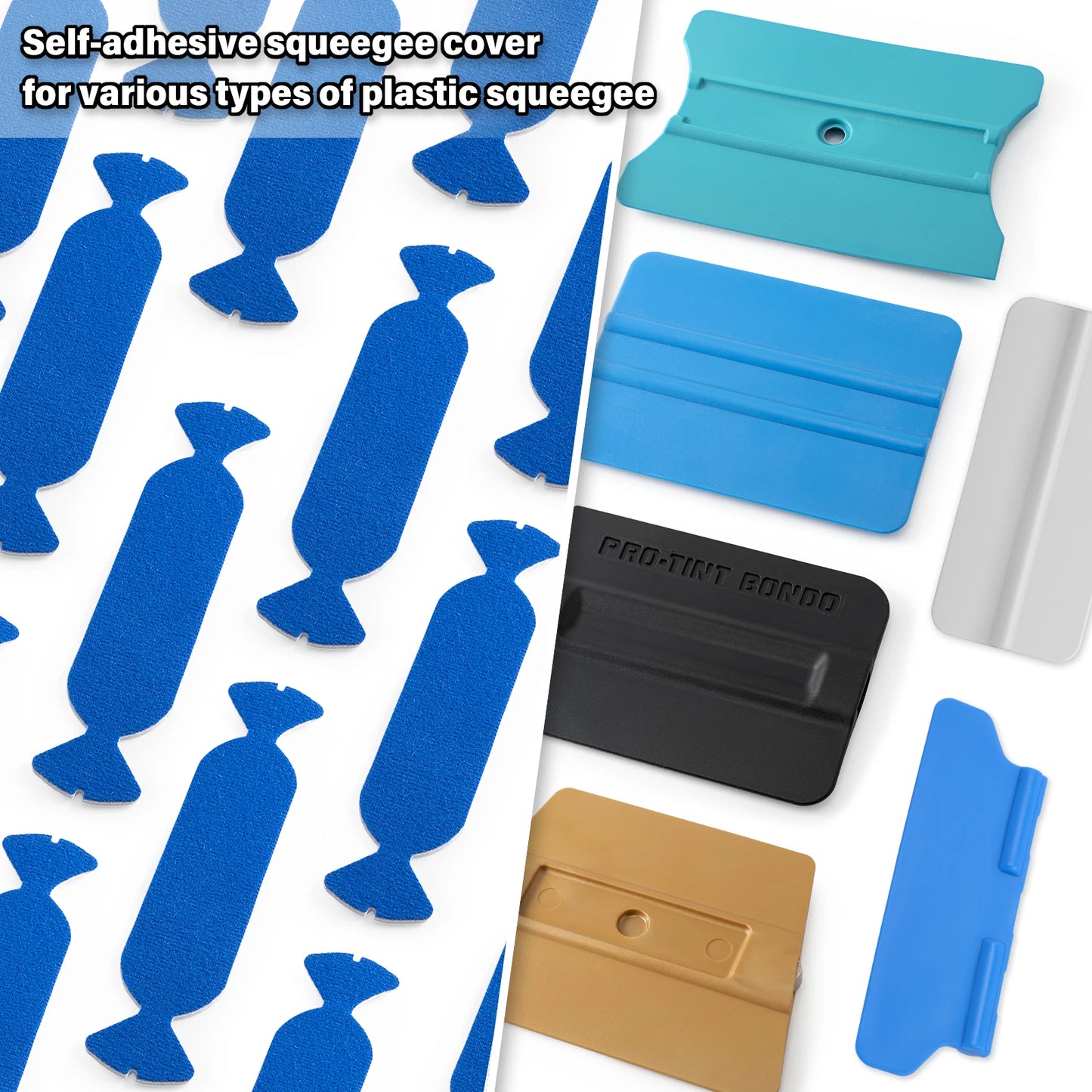 FOSHIO 10pcs/Box Soft Suede Felt Buffer Tools Wrapping Car Vinyl Squeegee Applicator Carbon Film Tinting Scraper Edge Protector