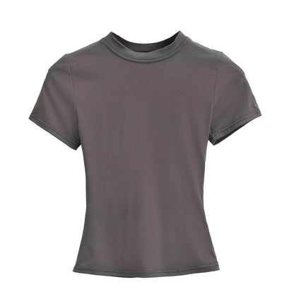 Slim Fit Solid Color Women's Casual T-shirt Short Sleeve Fashion Trend Y2K Top High Quality 2026 New Arrival