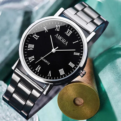 Fashion Fully Automatic Men Watches Casual Steel Band Male Sports Quartz Watch Clock Relogio Masculino Reloj Hombre
