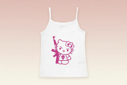 Y2K Hello Kitty Crop Top – Emo Girls Vintage Punk Tank