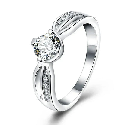 New Fashion 925 Sterling Silver 7-10# Fine Shiny Zircon Ring For Women Charm Luxury Wedding Party Favor Jewelry Wholesale
