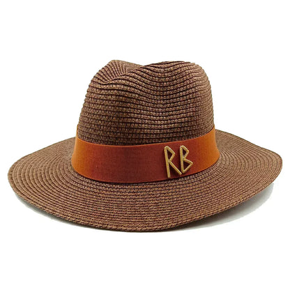 Straw summer hat French elegant ladies seaside travel sun hat Hepburn style wide brim hat  햇빛가리개 모자 모자