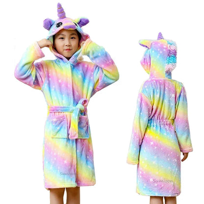 Children Bath Robes Flannel Winter Kids Sleepwear Robe Infant Pijamas Nightgown For Boys Girls Pajamas 1-11 Years Baby Clothes