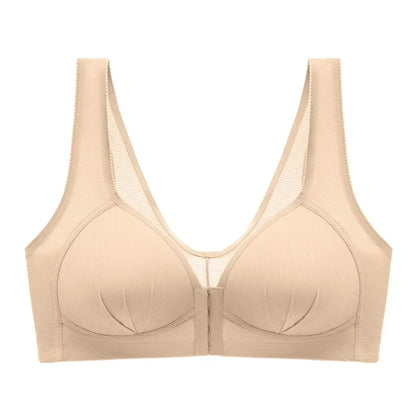 WTEMPO Plus Size Thin Non-steel Ring Front Buckle Cotton Bra Gathered Comfortable Underwear Soft Collection lingerie