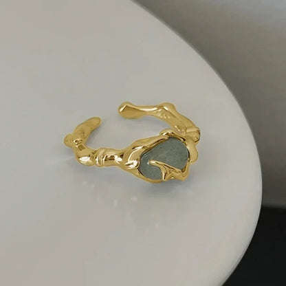 Vintage White Enamel Metal Irregular Shape Geometric Open Adjustable Ring for Women Girl Jewelry Birthday Gifts Anillo Hombre