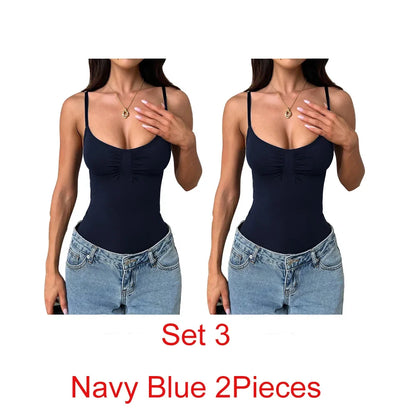 Phantasy Sexy Spice Women's Tanks Skinny Strapless Tank Top Lady Casual Slim Bodysuit Solid Color Top Summer Women's Clothing
