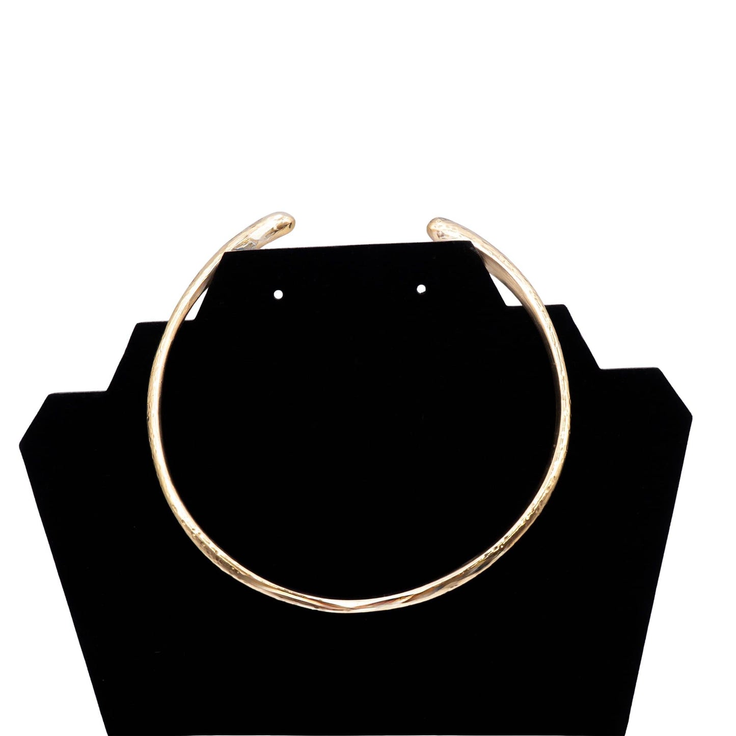 Hammered Brass Cuff Choker Teardrop Ends | Sana