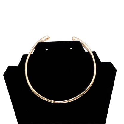 Hammered Brass Cuff Choker Teardrop Ends | Sana