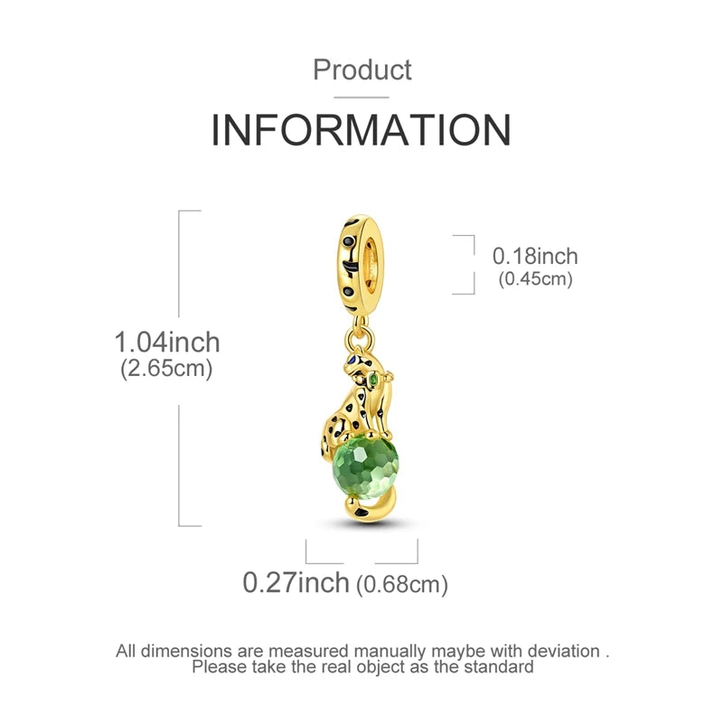 Golden Sunflower Leopard Poodle Charms Beads Fit Bracelet Nacklace Jewelry DIY Gifts For Women