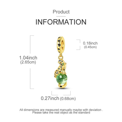 Golden Sunflower Leopard Poodle Charms Beads Fit Bracelet Nacklace Jewelry DIY Gifts For Women