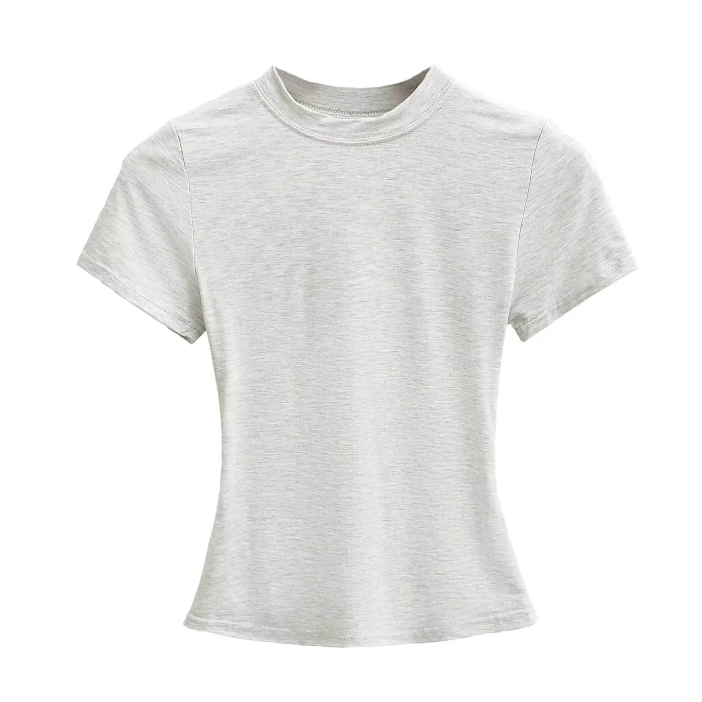 Slim Fit Solid Color Women's Casual T-shirt Short Sleeve Fashion Trend Y2K Top High Quality 2026 New Arrival