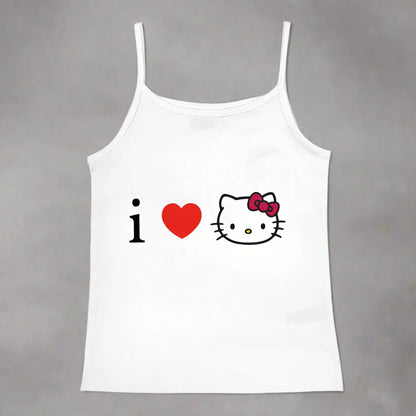 Y2K Hello Kitty Crop Top – Emo Girls Vintage Punk Tank