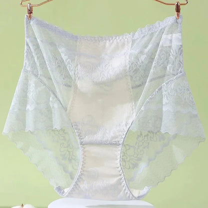 XL-3XL Big Size Women Lace Panties Summer Transparent Hollow Briefs Female  Lingerie Sexy Underwear Breathable Underpants New