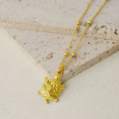 1Pc Temperament Fashion Summer Beach Blue Marine Life Sea Horse Shell Turtle Mini Fish Bead Necklace Classic Clavicle Chain