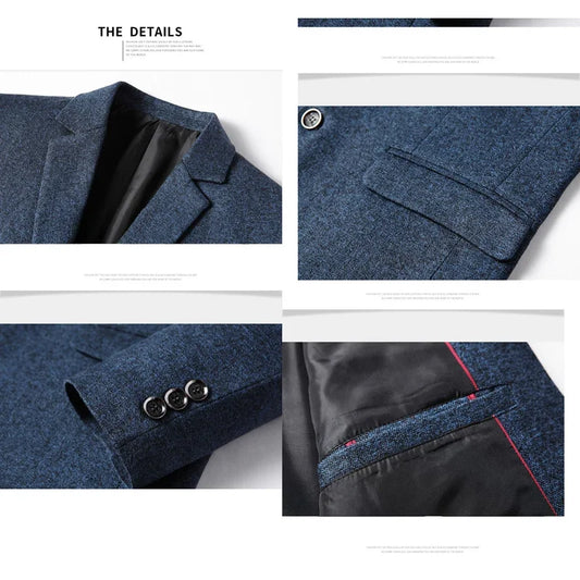 BROWON Brand Business Casual Jackets for Men Spring and Autumn Solid Color Turn-Down Collar Suits Blazer 2026 Wedding Blazer Men