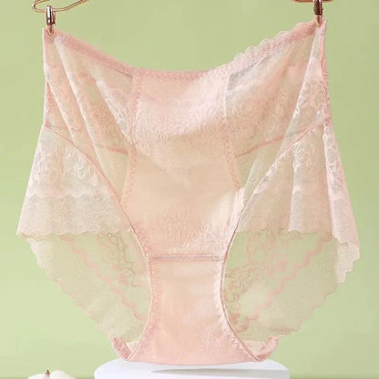 XL-3XL Big Size Women Lace Panties Summer Transparent Hollow Briefs Female  Lingerie Sexy Underwear Breathable Underpants New