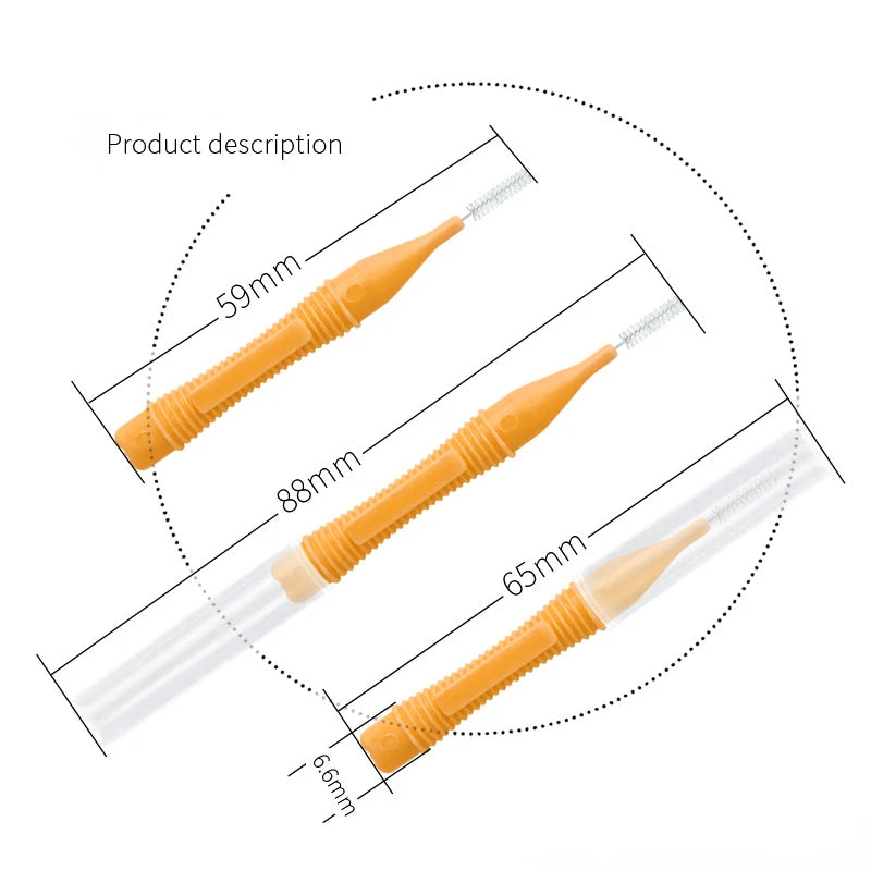 Oral Care Push-Pull Interdental Brushes Orthodontic Wire Toothbrush Imported Caliber 0.4-1.0mm 10pcs/box Brushes