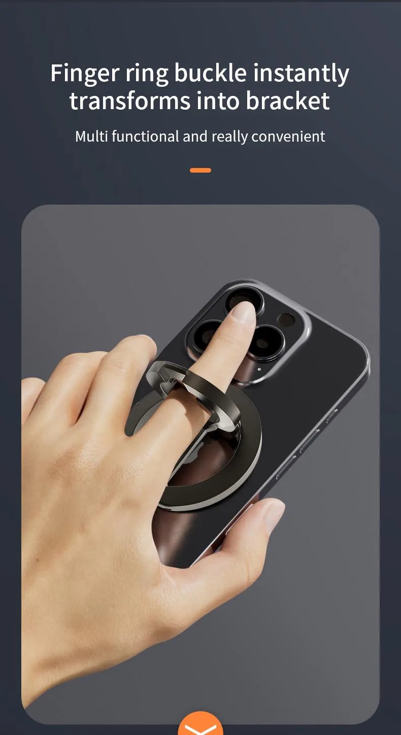 For Double-Sided Magnetic Phone Ring Holder for MagSafe Kickstand Magnet Grip for iPhone 16 15 14 For Huawei Xiaomi Stand Holder
