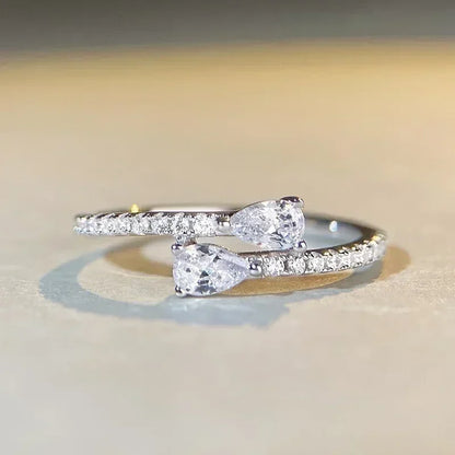 2025 New Shiny Zircon Ring Engagement Ceremony Women's Accessories Wedding Fashion  Jewelry Simple  Wholesale