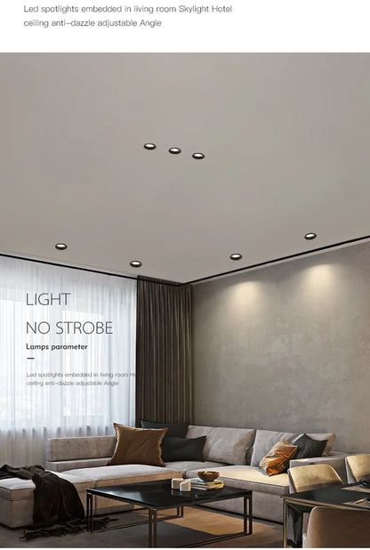 Recessed Anti-glare LED COB Downlight 18W 24W Dimmable 85-265V Ceiling Lamp Spot Light 12W 15W Home Living Room Bedroom Lighting