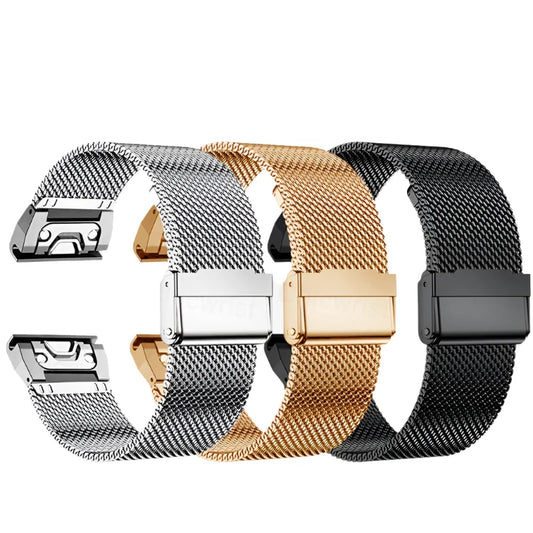 Garmin QuickFit 20/22/26mm Stainless Steel Mesh Band with Clasp