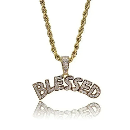 Ice Out Zircon Polite Gesture Middle Finger Necklace Men Women Punk Hip Hop Rap Rock Party Jewelry Gift