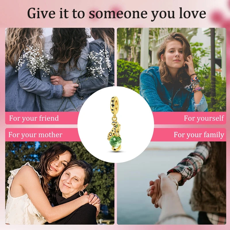 Golden Sunflower Leopard Poodle Charms Beads Fit Bracelet Nacklace Jewelry DIY Gifts For Women