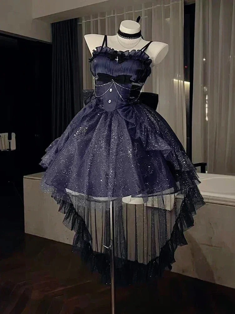Kawaii Lace Bow Mini Dress