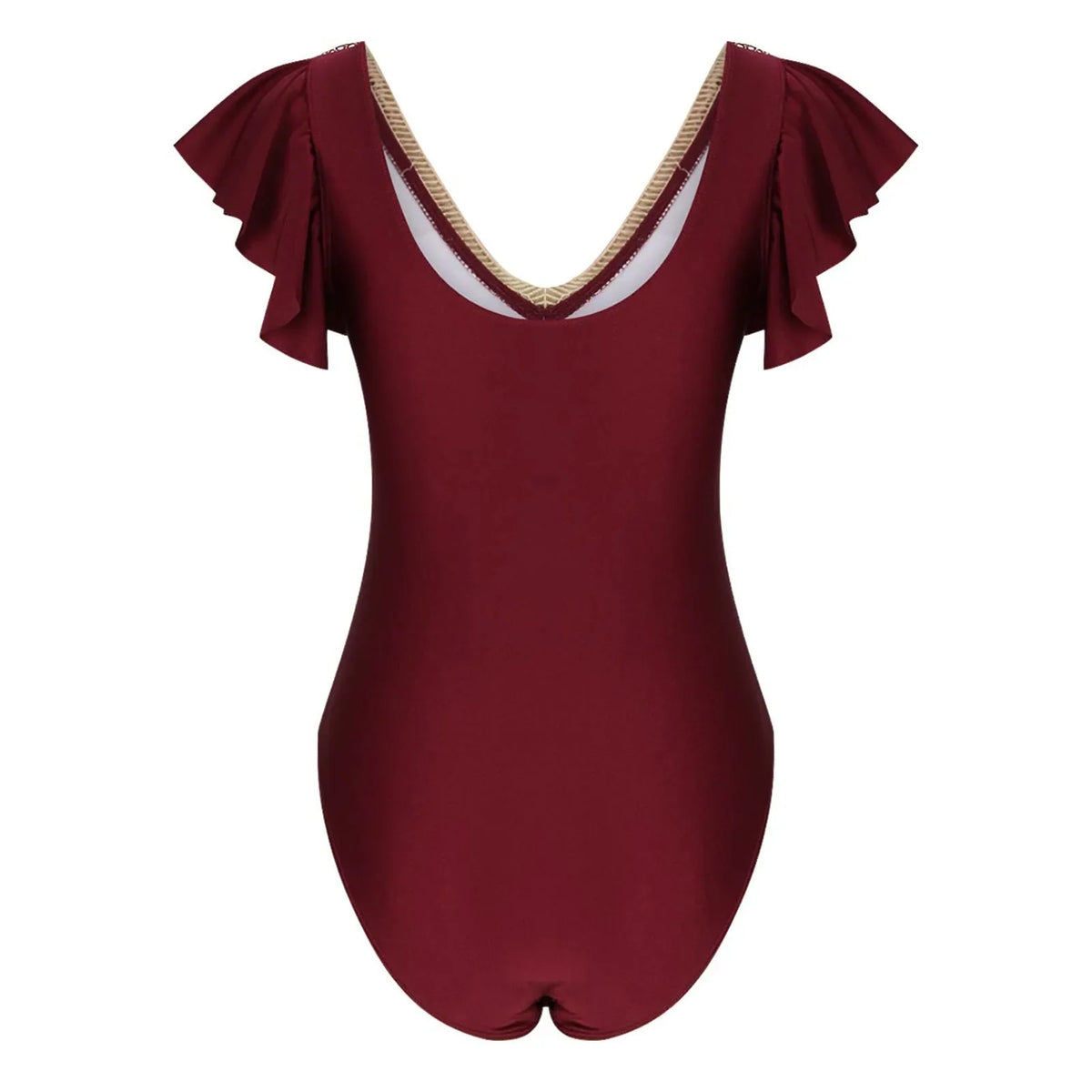 2024 Sexy Women's Lace Plunge One Piece Swimsuit Ruffle Swimwear Women Bathing Swimming Suit Female Beachwear Outdoor Bodysuit