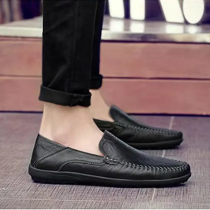 Shoes Men Leather Spring Loafers Slip on Business Casual Leather Shoes Classic Soft Moccasins Hombre Breathable Flats Shoes