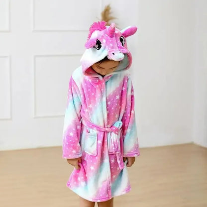 Children Bath Robes Flannel Winter Kids Sleepwear Robe Infant Pijamas Nightgown For Boys Girls Pajamas 1-11 Years Baby Clothes
